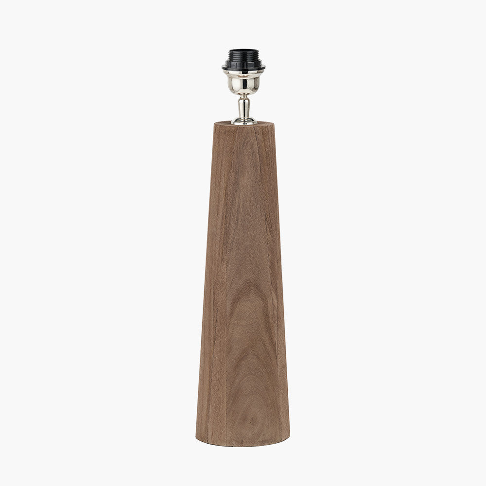 Natural Conical Wood Table Lamp Base – Sustainably Sourced Solid Timber