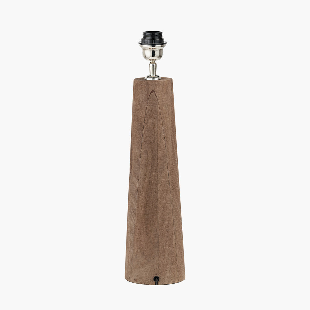 Natural Conical Wood Table Lamp Base – Sustainably Sourced Solid Timber