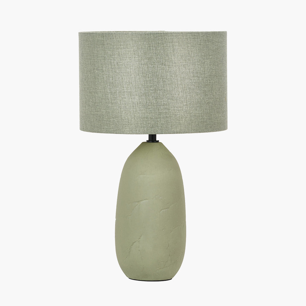 Vintage Textured Ceramic Table Lamp – Sage
