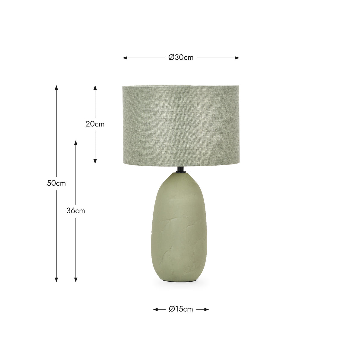 Vintage Textured Ceramic Table Lamp – Sage