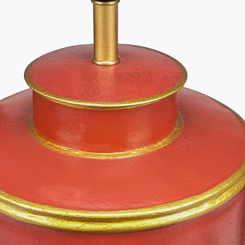 Dachshund Hand-Painted Metal Table Lamp Base – Red
