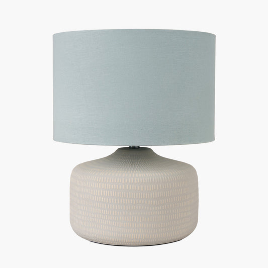 Duck Egg Textured Ceramic Table Lamp and Shade