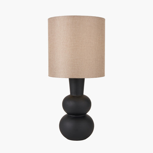 Black Curved Ceramic Table Lamp + Shade