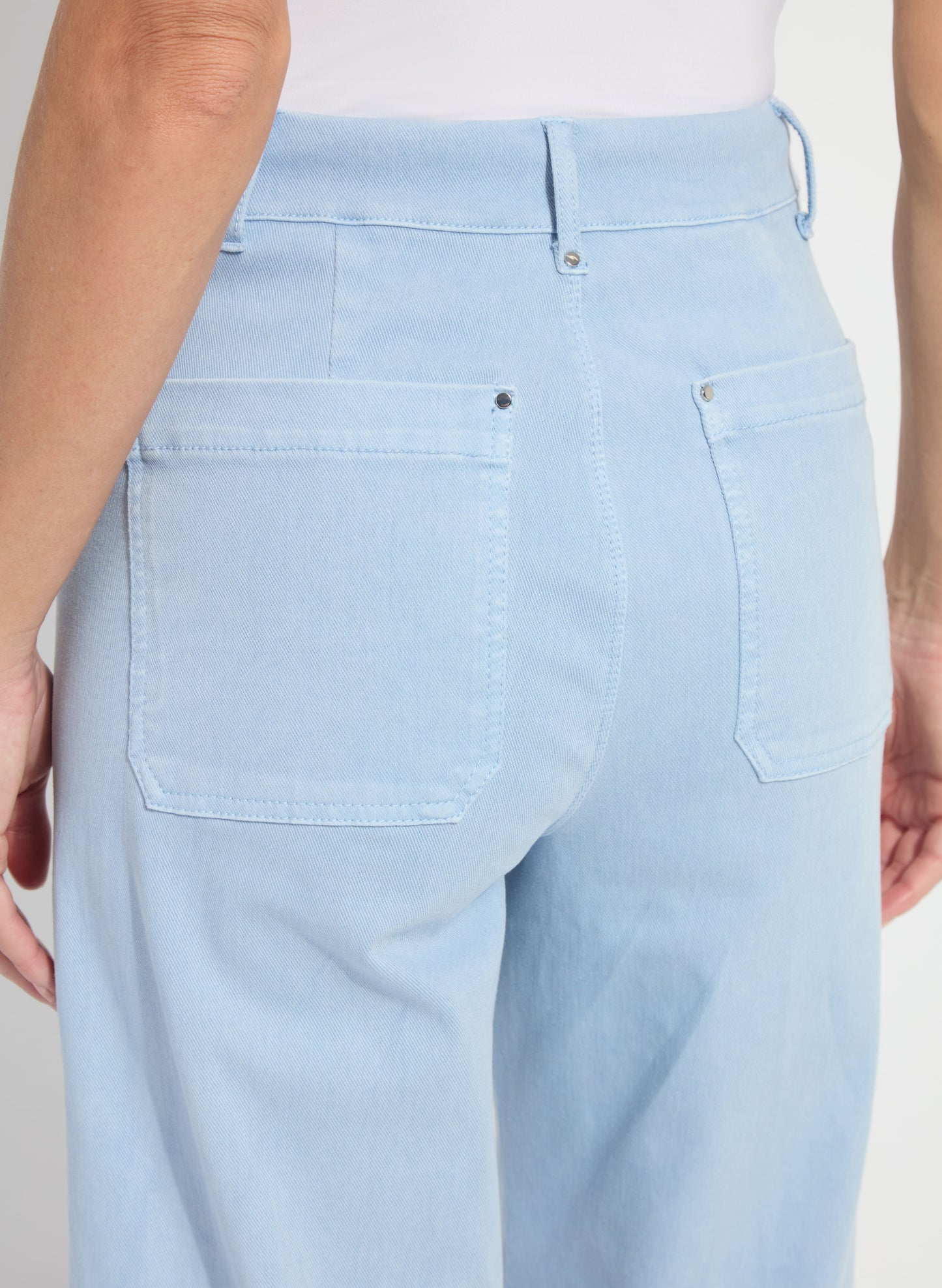 Erin High Waist Wide Leg Jeans in Chalk Blue by Lysse
