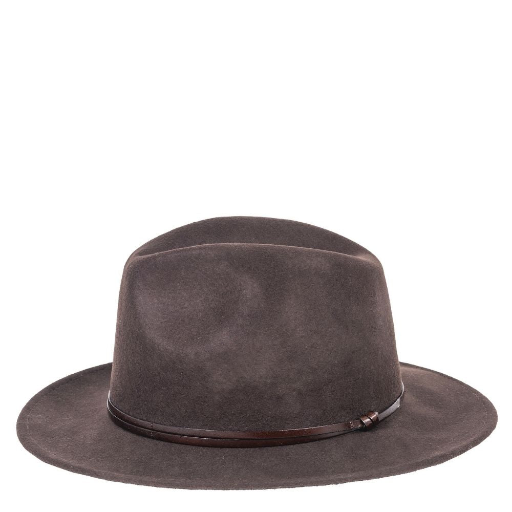 Wool Felt Fedora Hat – Chocolate | Unisex Luxury Italian Hat with Leather Band (