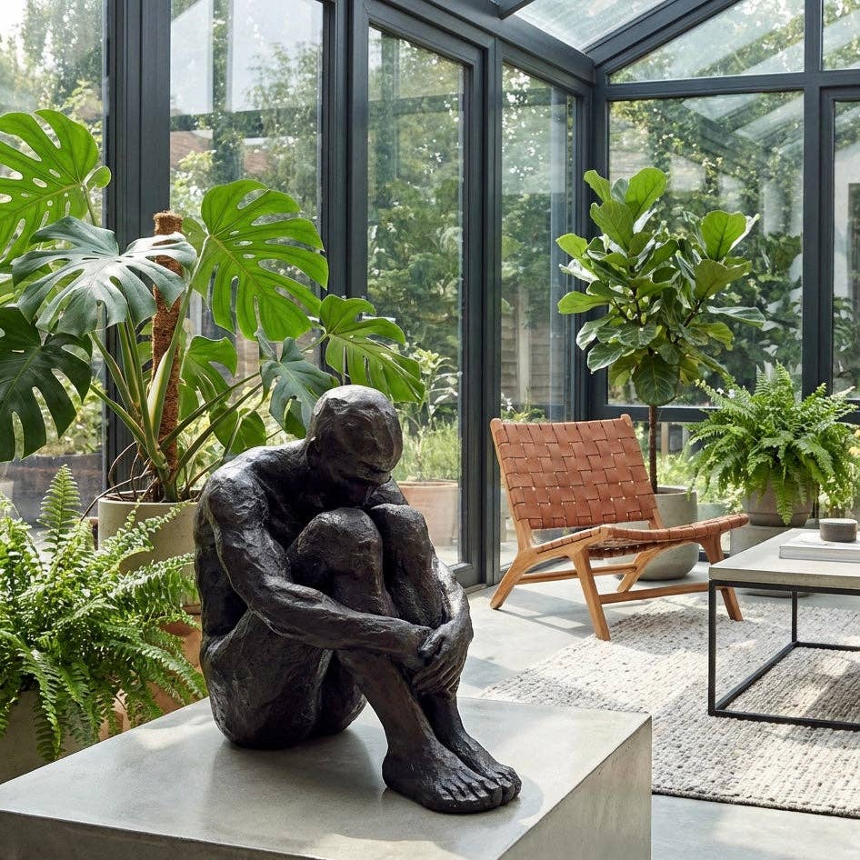 Large Sitting Man Bronze