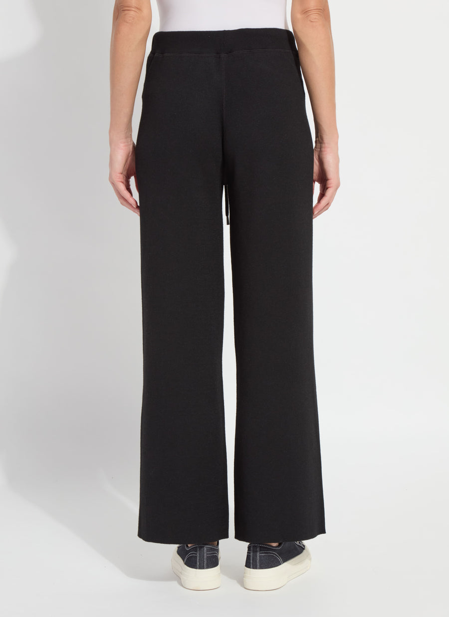 Odessa Reversible Knit Lounge Wide-Leg Trousers – Black & Pearl Grey | Lysse
