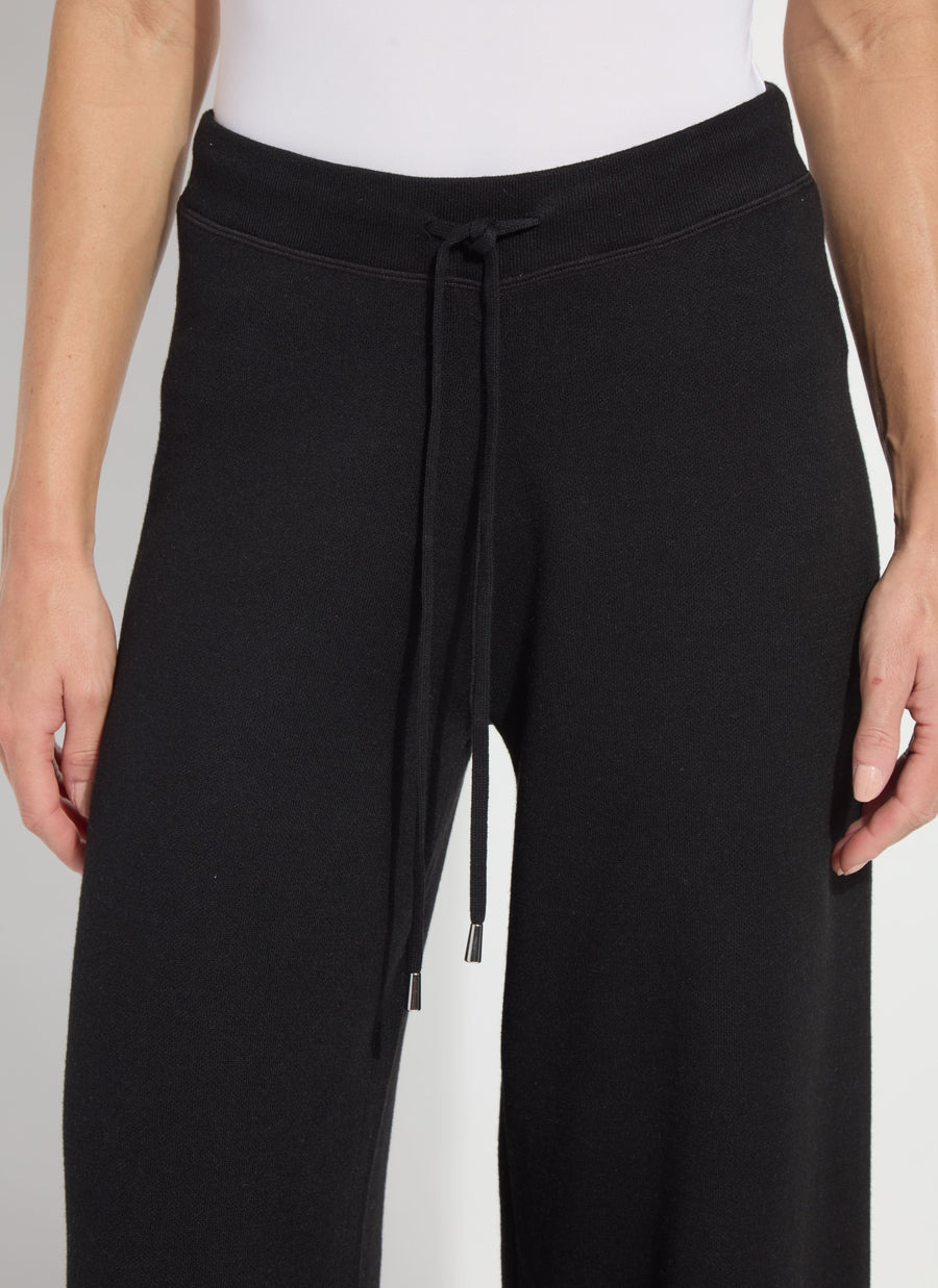 Odessa Reversible Knit Lounge Wide-Leg Trousers – Black & Pearl Grey | Lysse
