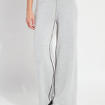 Odessa Reversible Knit Lounge Wide-Leg Trousers – Black & Pearl Grey | Lysse