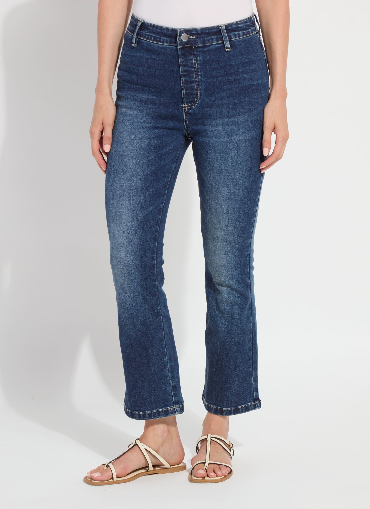 Lysse Ankle Estelle Everyday Flare Denim – Dark Mid Wash