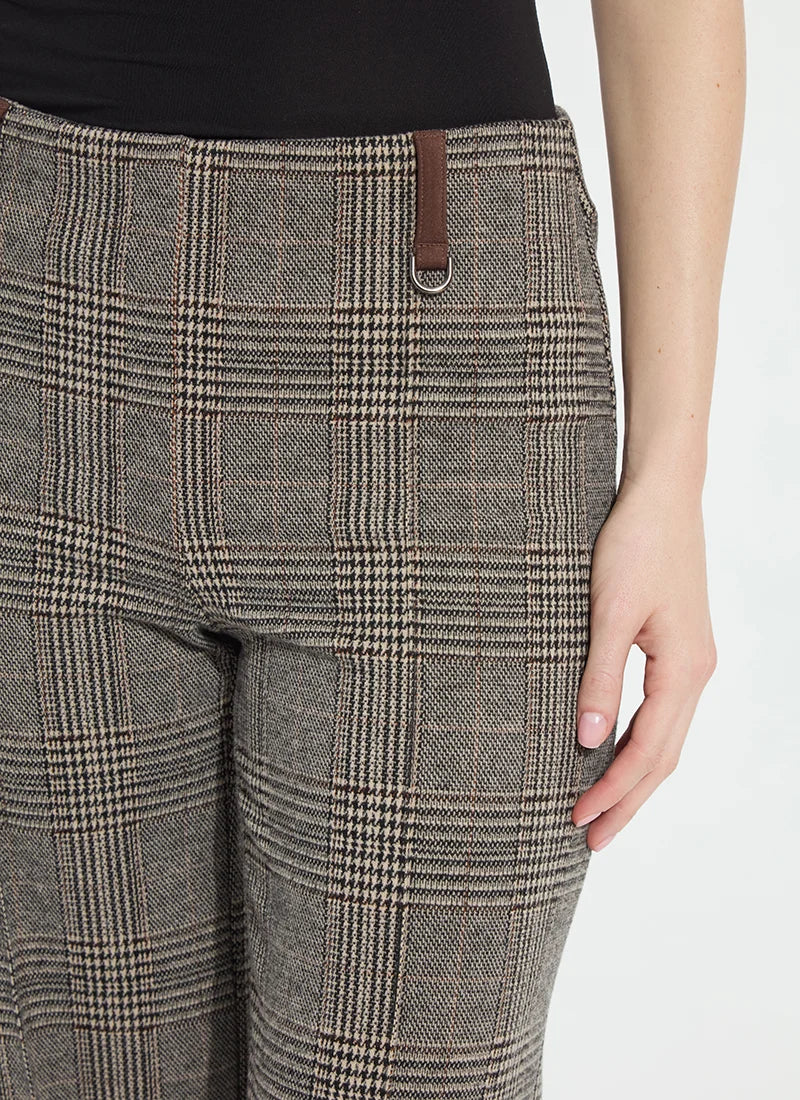 Aisling Ponte Ankle Pant – Cambridge Bohème Plaid | Women's Luxury Wide-Leg Trousers by Lysse