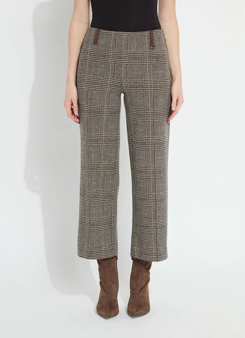 Aisling Ponte Ankle Pant – Cambridge Bohème Plaid | Women's Luxury Wide-Leg Trousers by Lysse