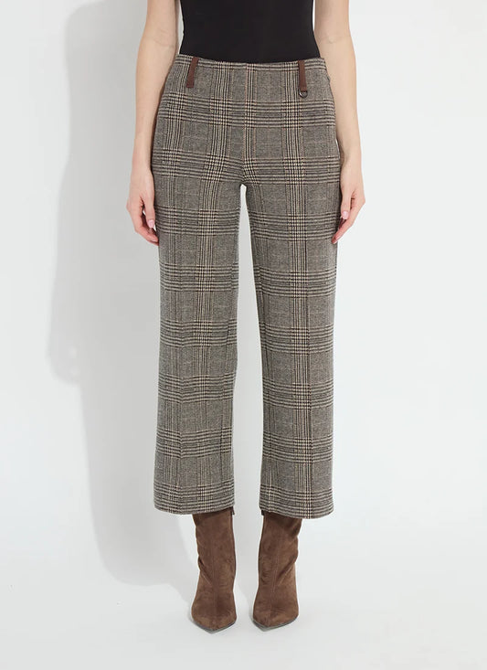Aisling Ponte Ankle Pant – Cambridge Bohème Plaid | Women's Luxury Wide-Leg Trousers by Lysse