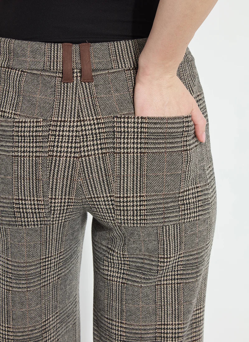 Aisling Ponte Ankle Pant – Cambridge Bohème Plaid | Women's Luxury Wide-Leg Trousers by Lysse