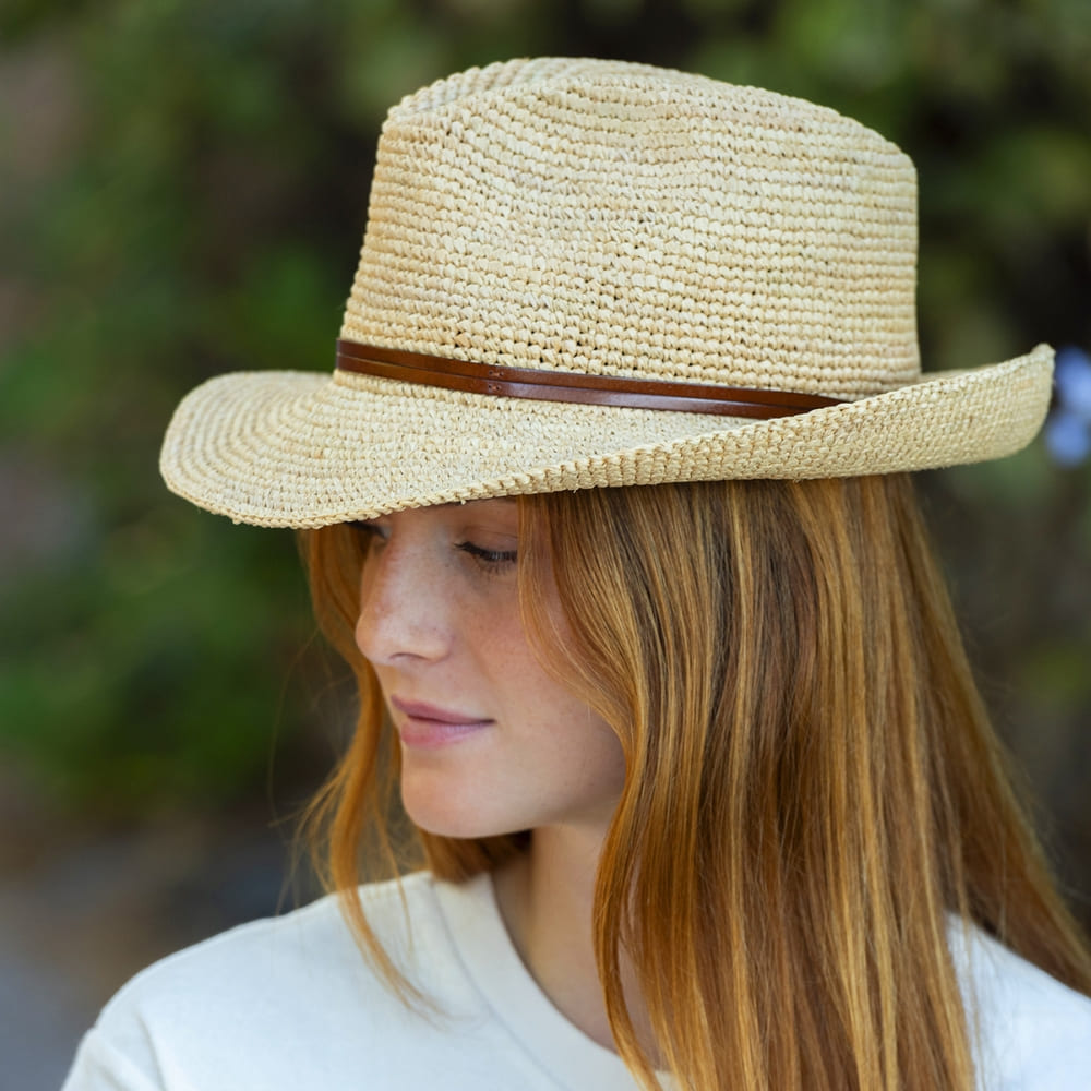 Madagascar Raffia Hat with Leather Strap | Luxury Summer Hat