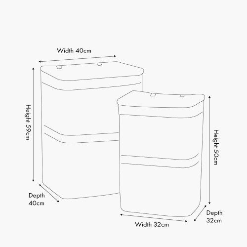 Laundry Basket Grey Kubu Rectangle