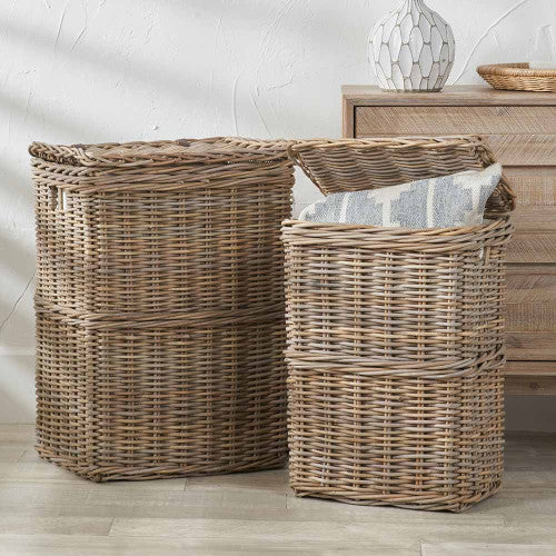 Laundry Basket Grey Kubu Rectangle