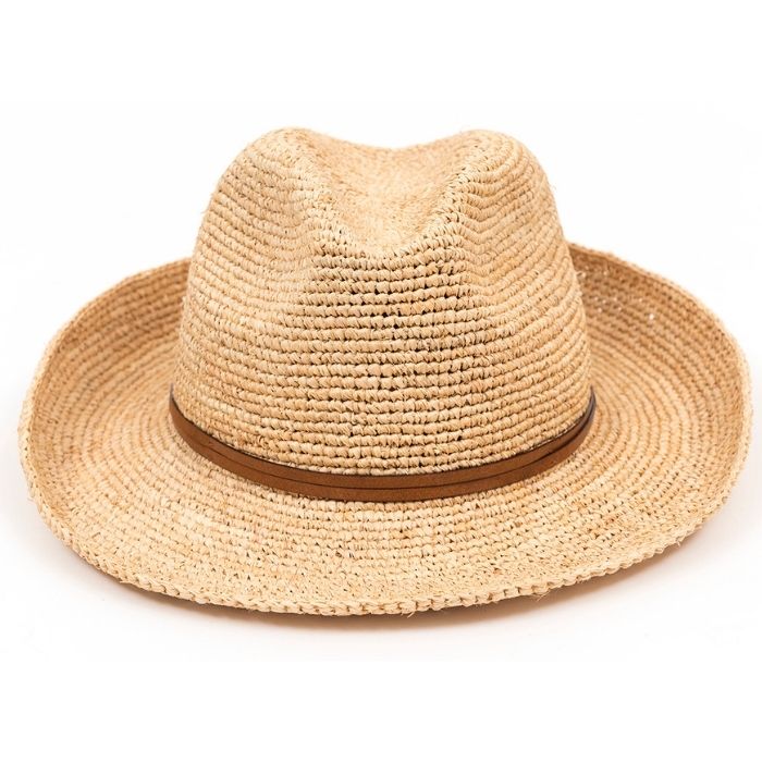 Madagascar Raffia Hat with Leather Strap | Luxury Summer Hat