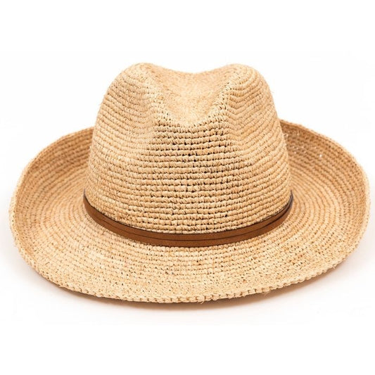 Madagascar Raffia Hat with Leather Strap | Luxury Summer Hat