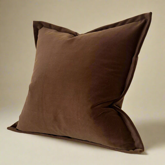 Dark Brown Cushion 45x45cm – Feather-Filled