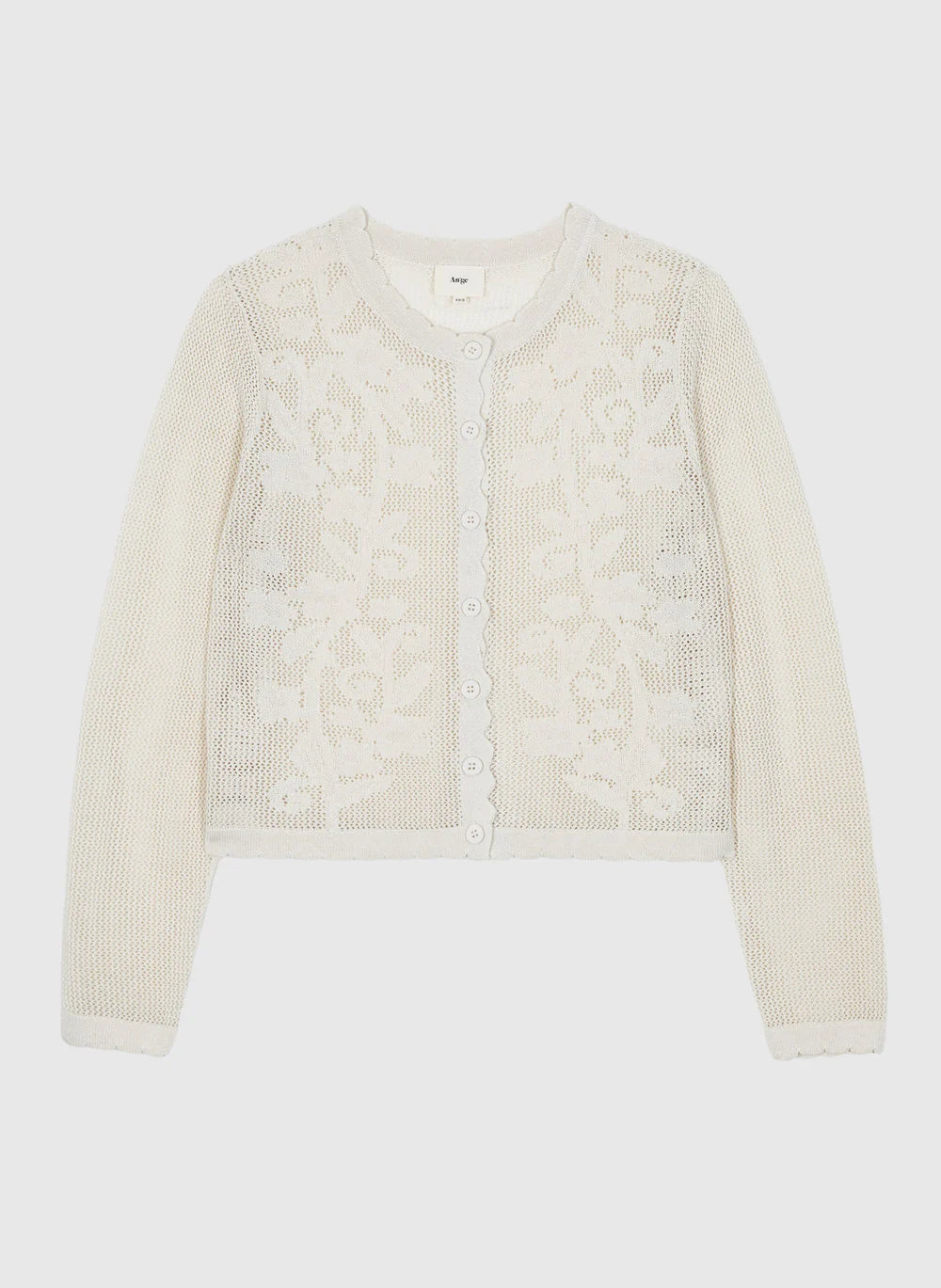 Nanita Fine Knit Cardigan in Ecru — An'ge