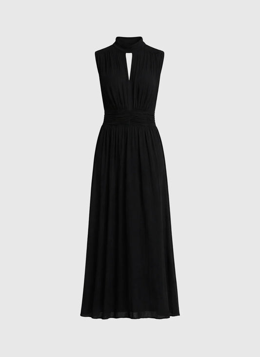 Orlany Crinkle Viscose Maxi Dress in Black — An'ge