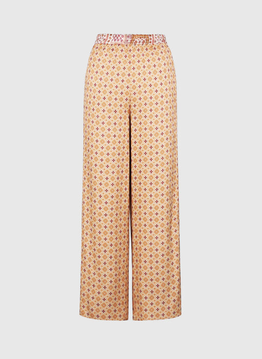 Presley Satin-Effect Straight Trousers in Cornflower Blue — An'ge