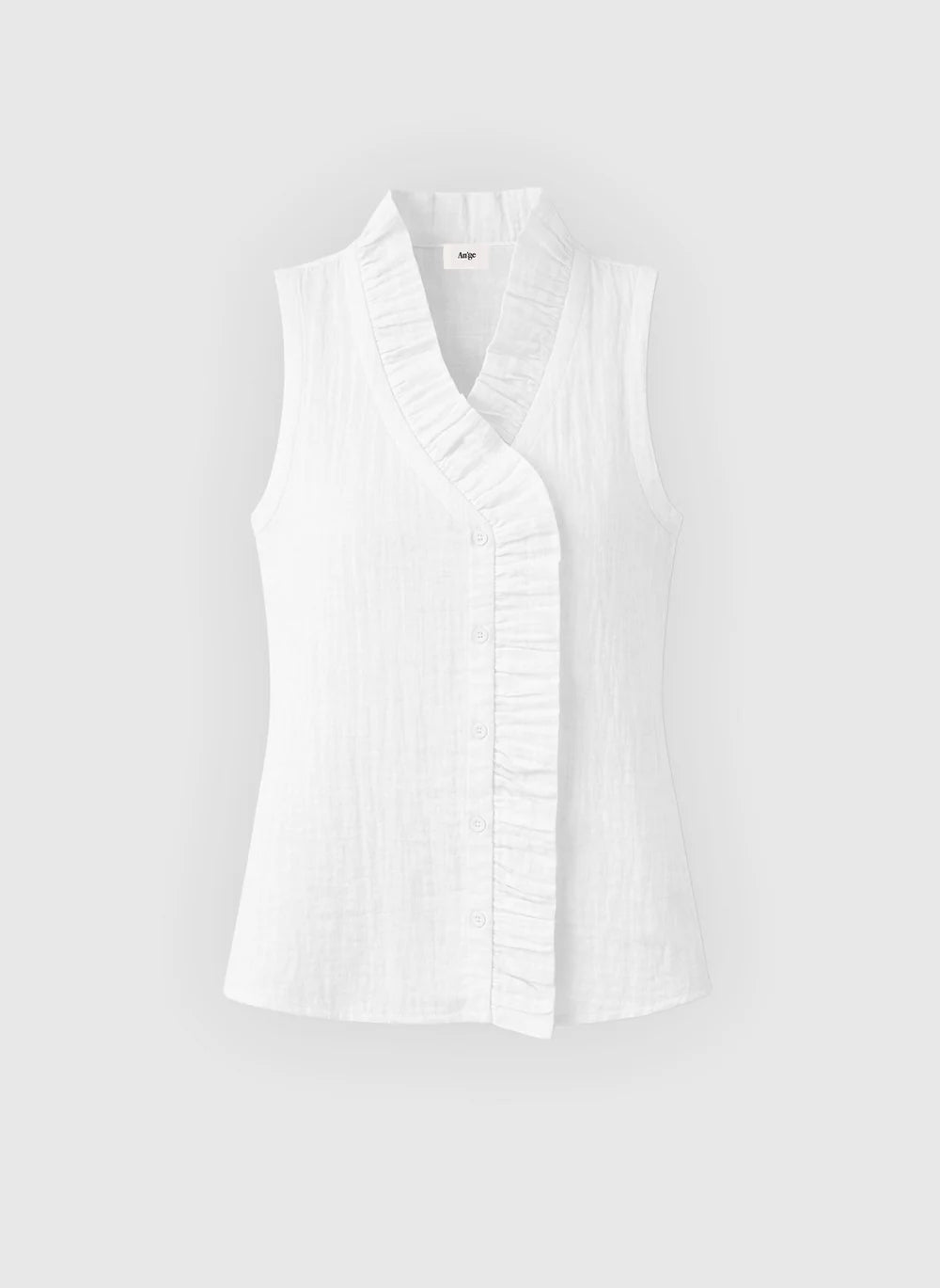 Ruffle Top in White by An’ge