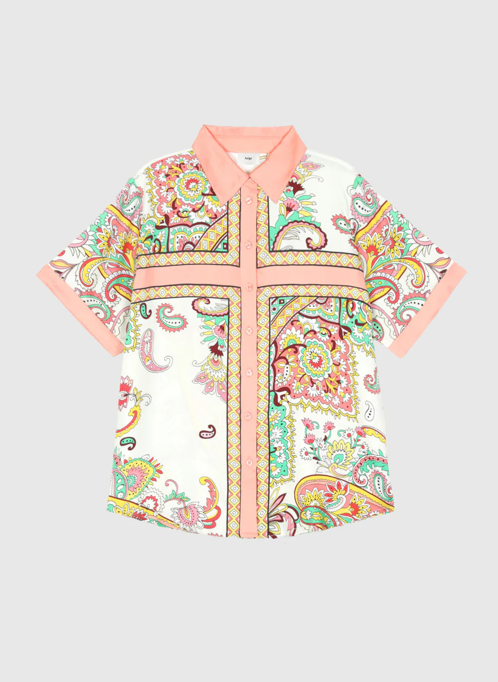 Silvana Satin-Effect Printed Shirt – Pink Jelame | Women's Luxury Modal Top