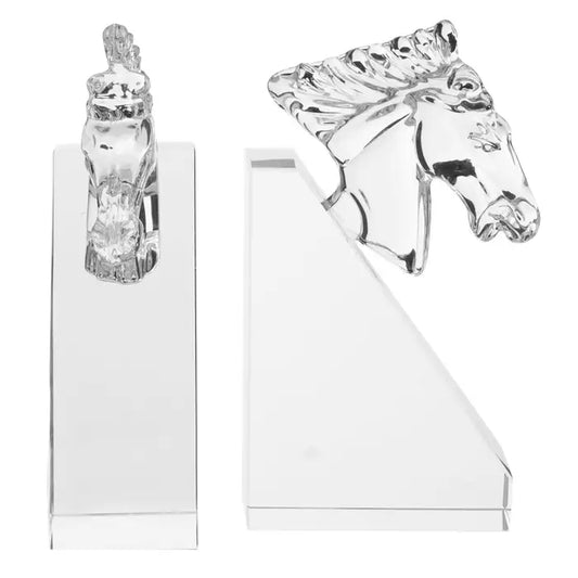 Glass Horse Bookends-set of two