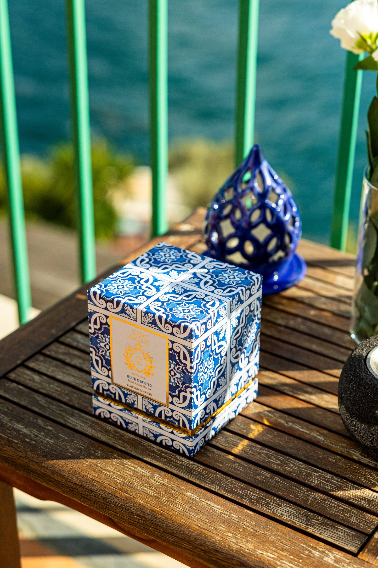 Blue Grotto | Hand-Painted Ceramic Candle