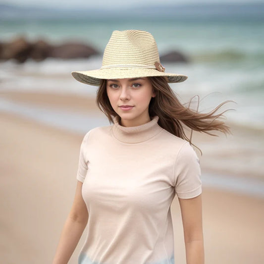Plaited Brim Foldable Panama Hat – Natural Cream (57cm)