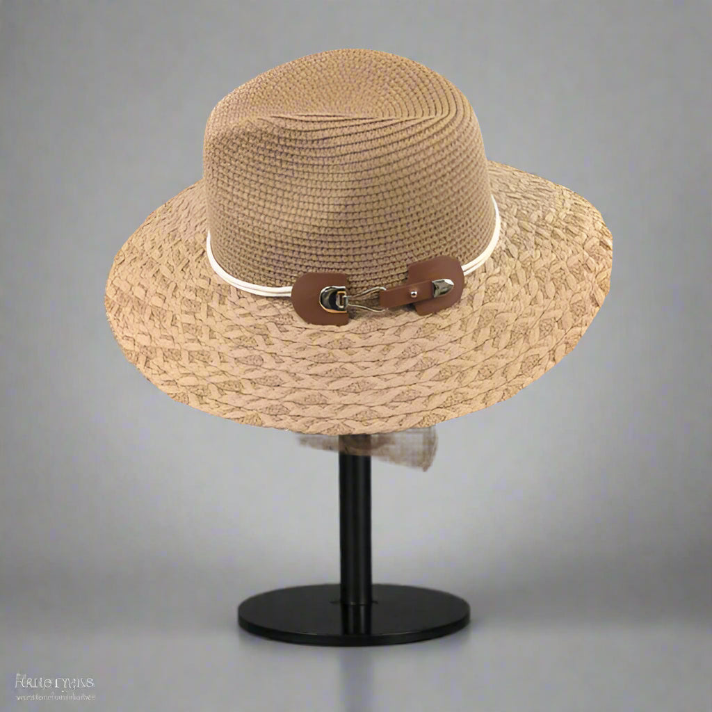 Plaited Brim Foldable Panama Hat – Dark Natural (57cm)