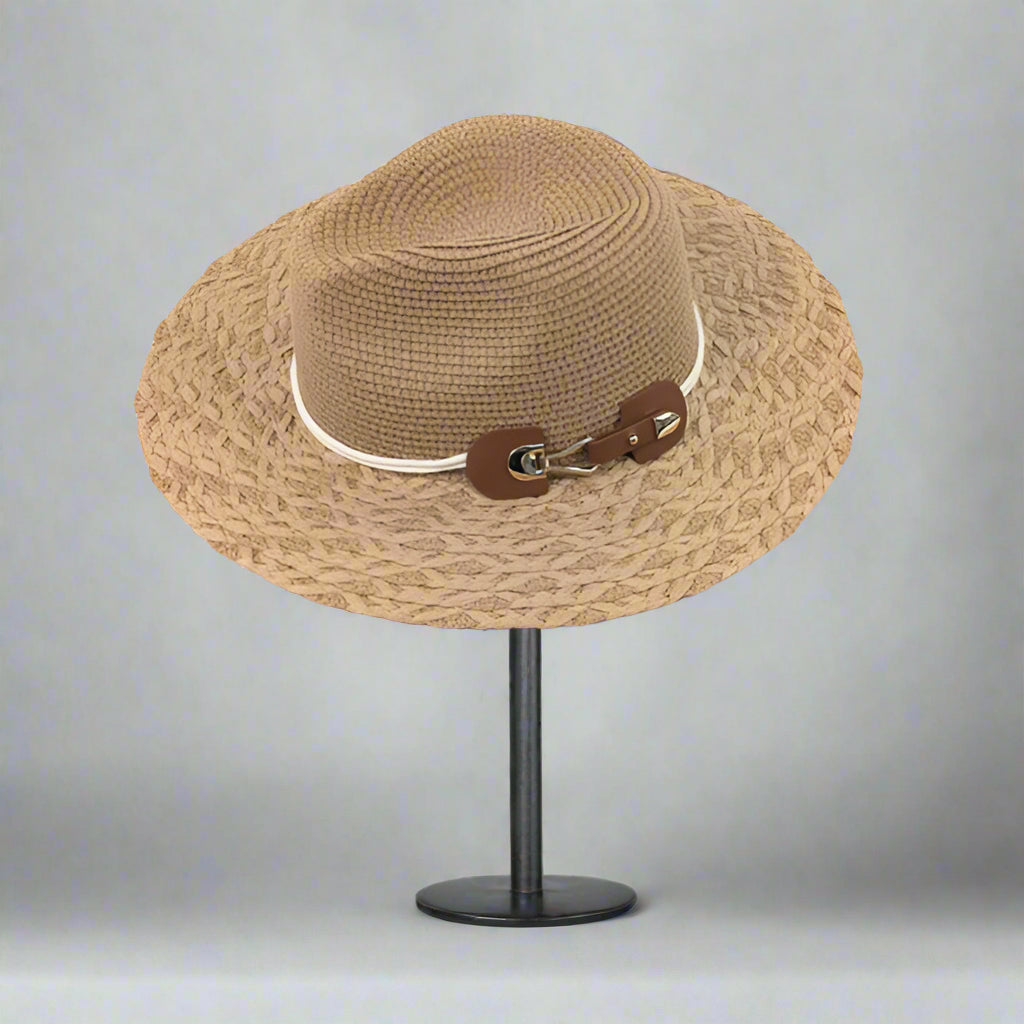Plaited Brim Foldable Panama Hat – Dark Natural (57cm)