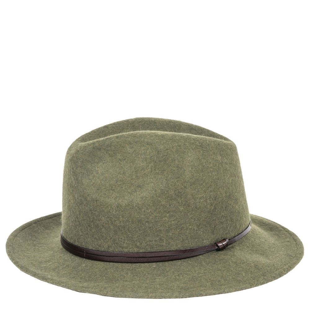 Wool Felt Fedora Hat – Pickle | Unisex Luxury Italian Hat with Leather Band