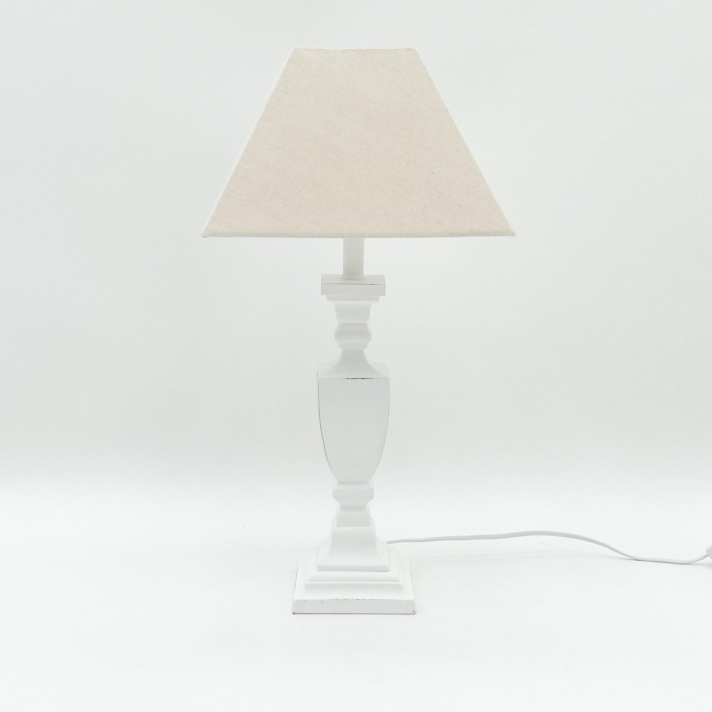 White Wood Lamp and Shade
