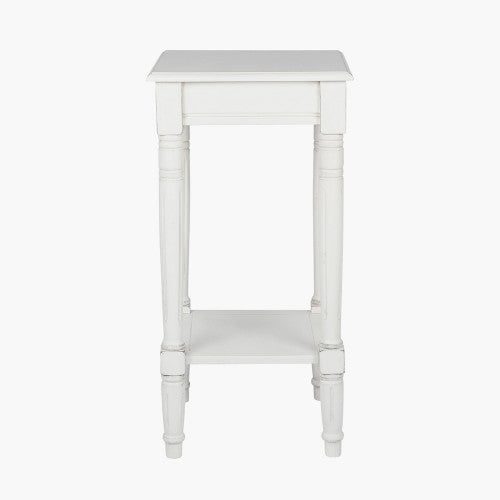 Heritage Elizabeth White Pine Wood Accent Table with Shelf K/D