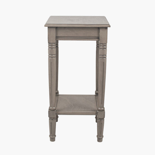 Heritage Taupe Pine Wood Square Accent table K/D