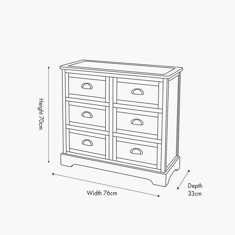 Linen & Silver 6 Drawer Chest by Pacific