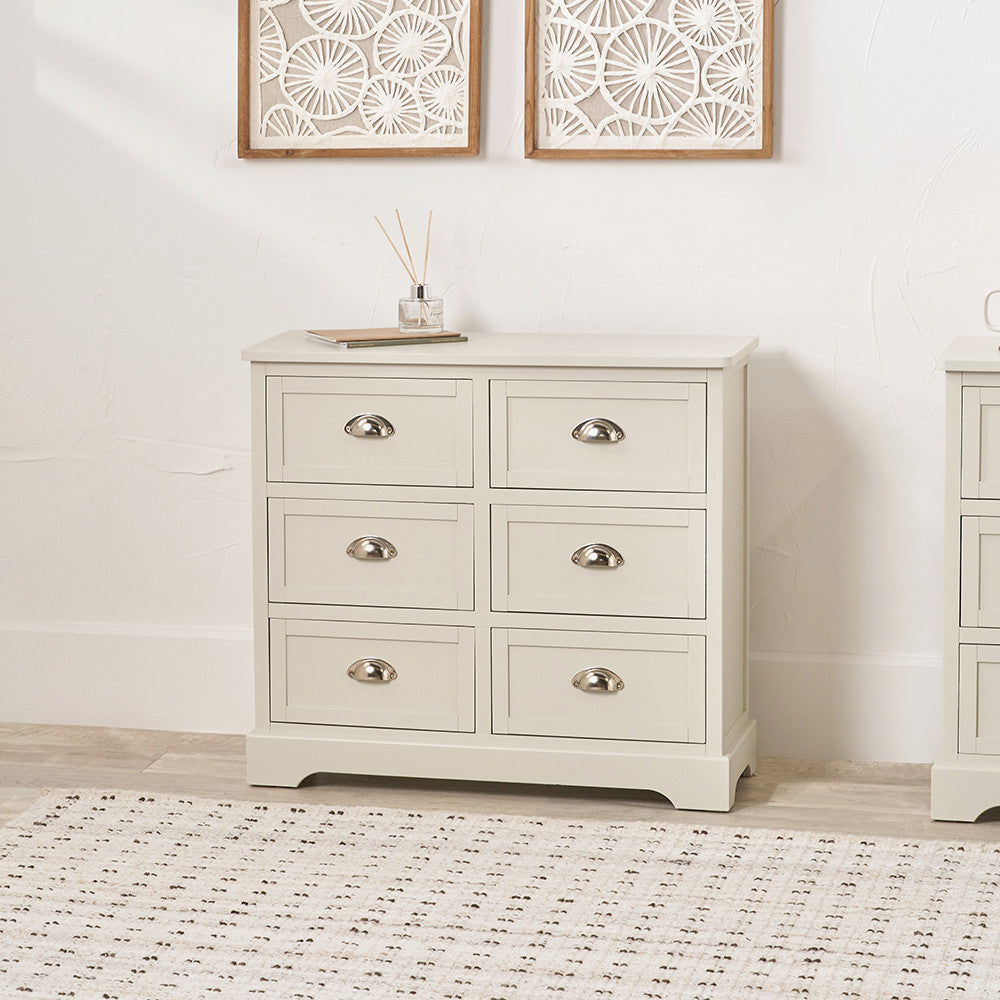 Linen & Silver 6 Drawer Chest by Pacific