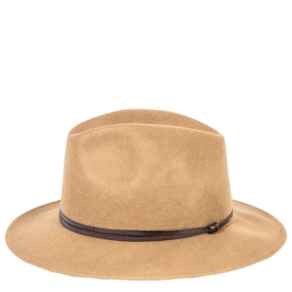 Wool Felt Fedora Hat – Cappuccino | Unisex Luxury Italian Hat with Leather Band