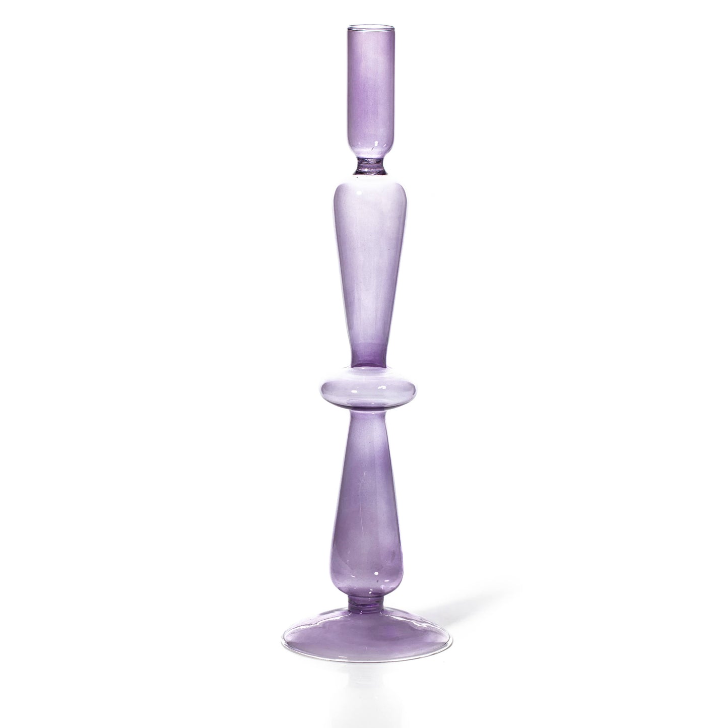 Taper Holder – Coloured Glass – Lilac