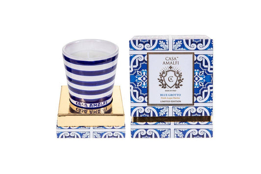 Blue Grotto | Hand-Painted Ceramic Candle