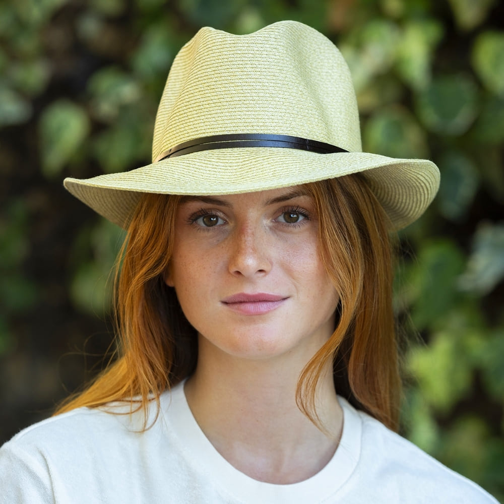 Plaited Paper Hat – Mastic | Luxury Sun Hat with Leather Band