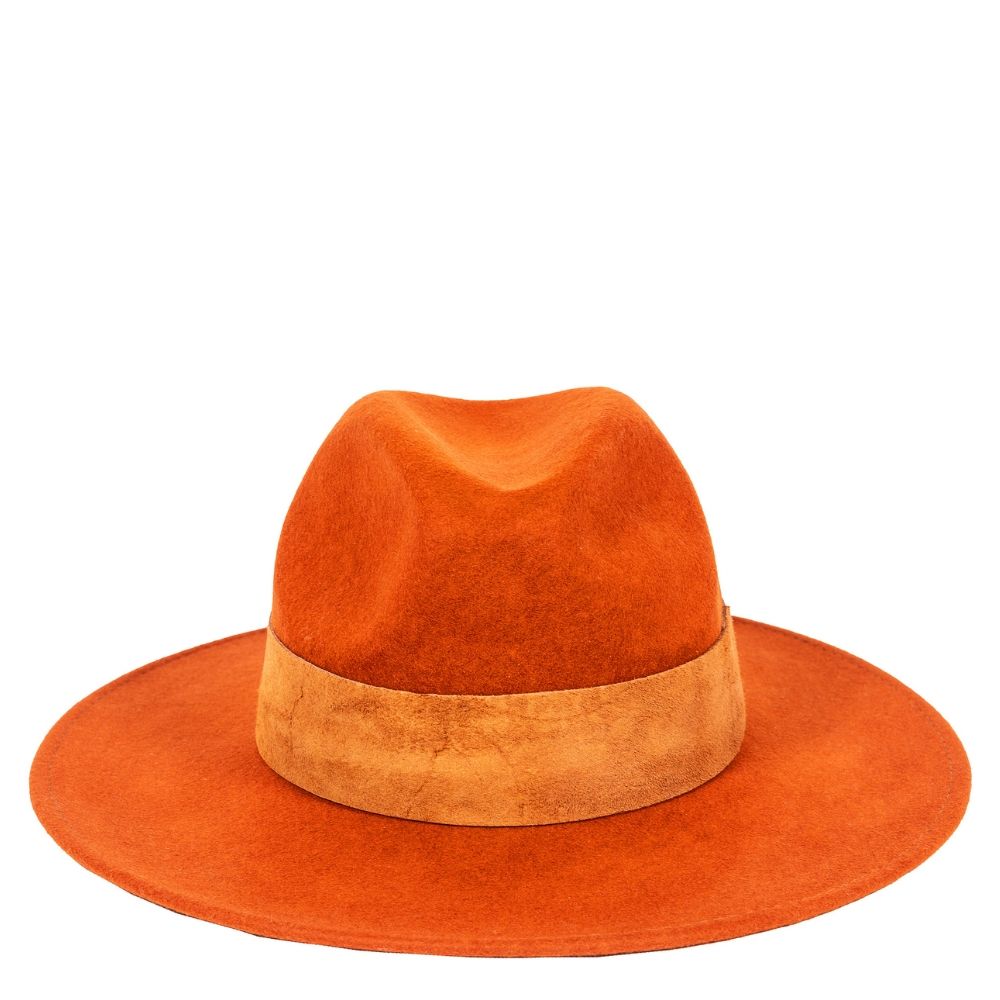 Tiger Wool Wide Brim Hat with Large Suede Leather Band – Stylish & Durable