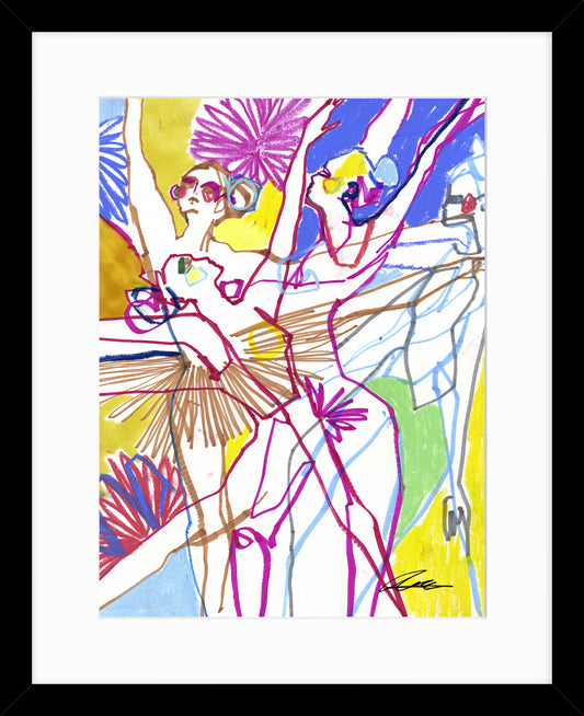 Figurative Multicolour Dancers by Tony Green – Contemporary Art Print