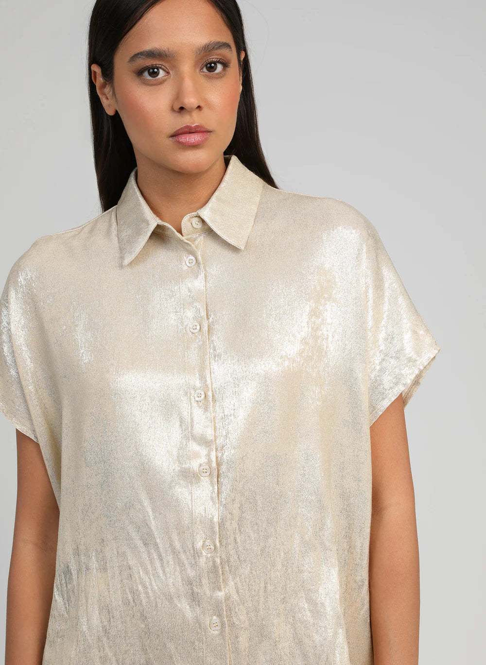 Gold Top – Kimono Sleeve Shirt by An’ge