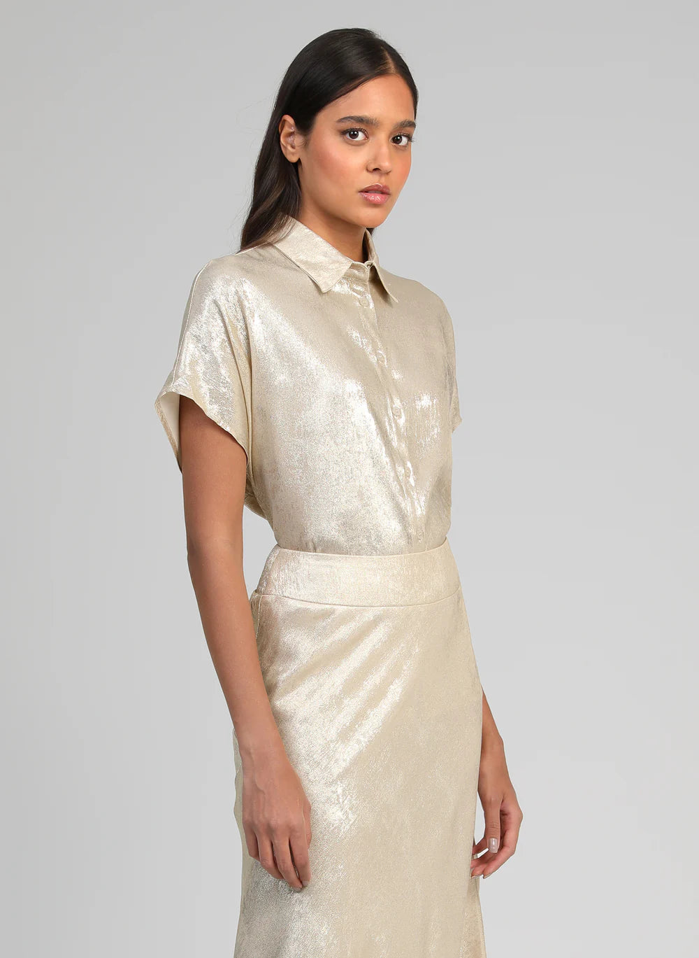 Gold Top – Kimono Sleeve Shirt by An’ge