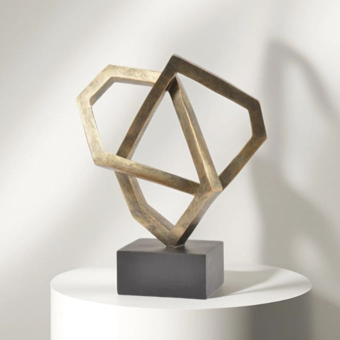 Antique Bronze Cubist Sculpture – Modern Elegance with a Timeless Touch