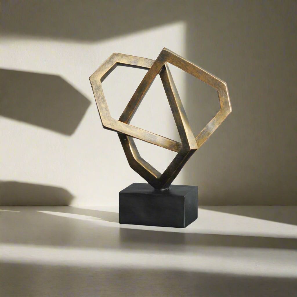 Antique Bronze Cubist Sculpture – Modern Elegance with a Timeless Touch